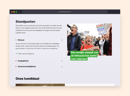 Website en storytelling voor GroenLinks-PvdA